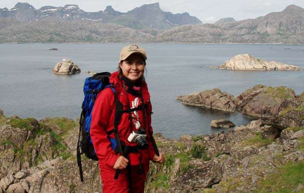 Lila Arntzen på tur i Lofoten