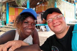 NEW LIFE: Mr. Holst is now begging in the Canary Islands. He lives in Gambia with his wife Yima.