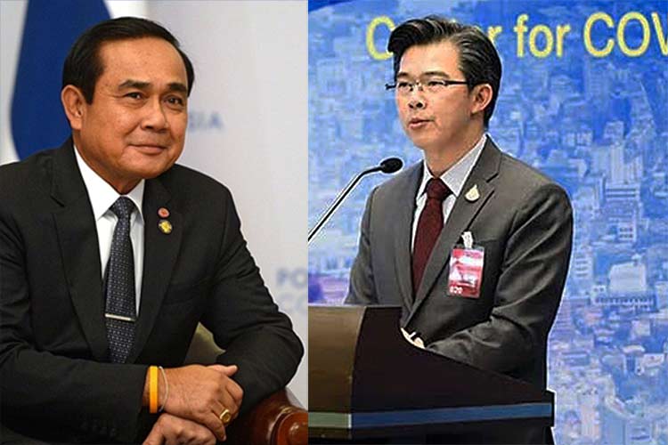 Statsminister Prayuth Chan-ocha (tv) og pressetalsmann Taweesin Visanuyothin er sentrale personer for tiden.