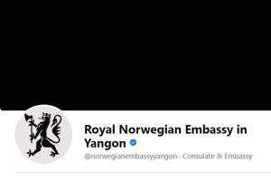 Den norske ambassadens facebookside er svart.