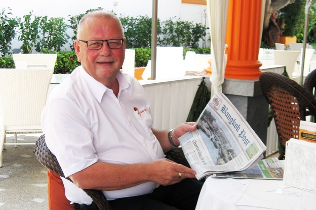 Knut Holstrøm slapper av i Pattaya før han tar turen tilbake til Tønsberg.