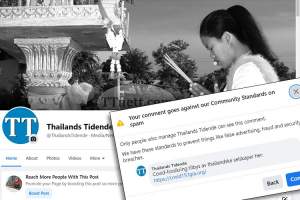Kommentaren fra Thailands Tidende som ble slettet av Facebook.