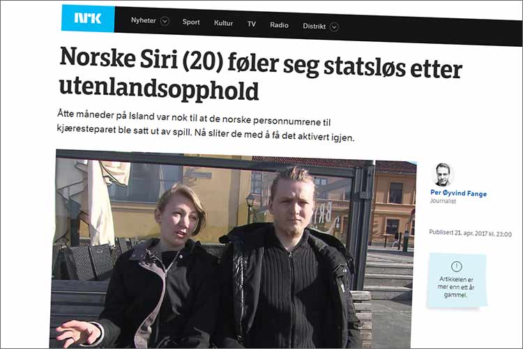 Artikkel hos NRK