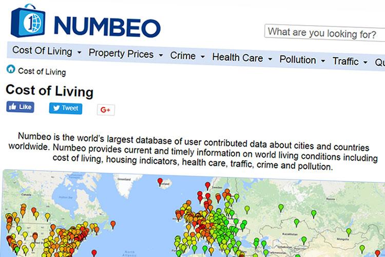 På Numbeo legger de som vil inn data.